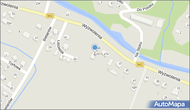 Wisła, Wyzwolenia, 51, mapa Wisła