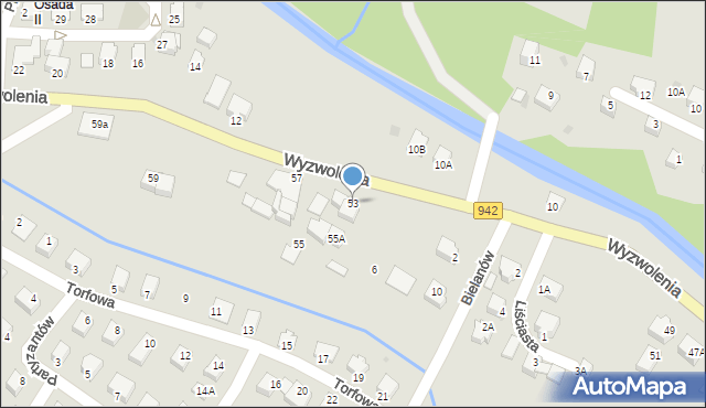 Wisła, Wyzwolenia, 53, mapa Wisła