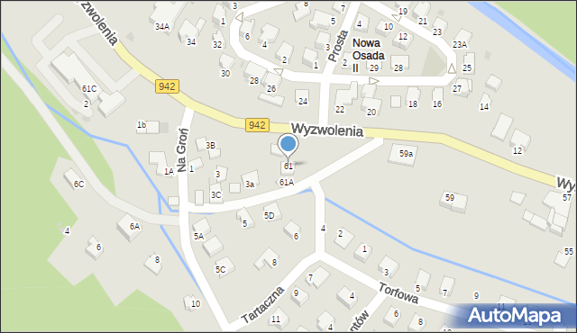 Wisła, Wyzwolenia, 61, mapa Wisła