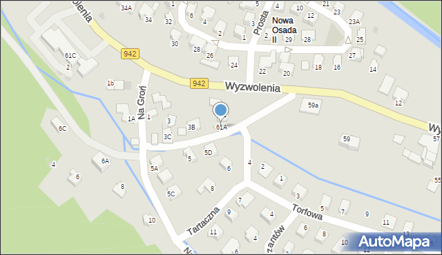 Wisła, Wyzwolenia, 61A, mapa Wisła