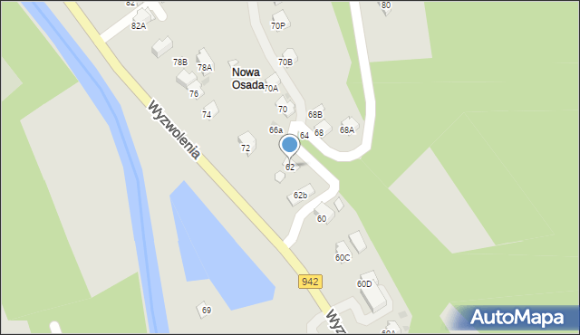 Wisła, Wyzwolenia, 62, mapa Wisła