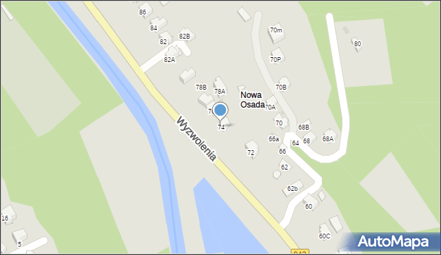 Wisła, Wyzwolenia, 74, mapa Wisła
