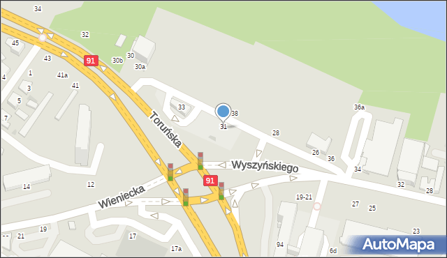 Włocławek, Wyszyńskiego Stefana, ks. prym. kard., 31, mapa Włocławka