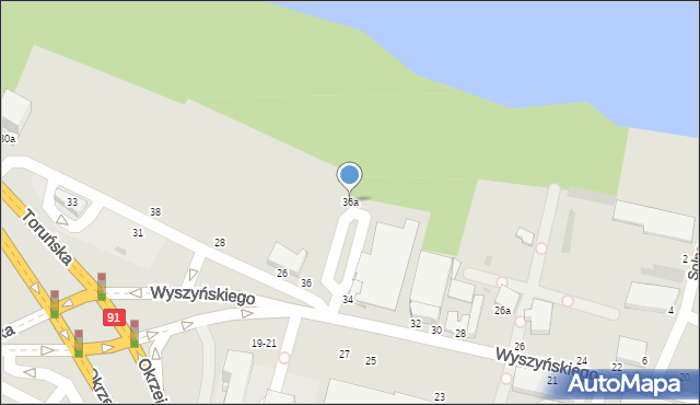 Włocławek, Wyszyńskiego Stefana, ks. prym. kard., 36a, mapa Włocławka