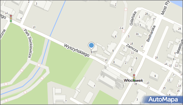 Włocławek, Wyszyńskiego Stefana, ks. prym. kard., 6, mapa Włocławka