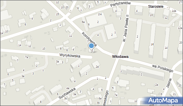 Włodawa, Wyrykowska, 2, mapa Włodawa