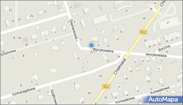 Włodawa, Wyrykowska, 21, mapa Włodawa