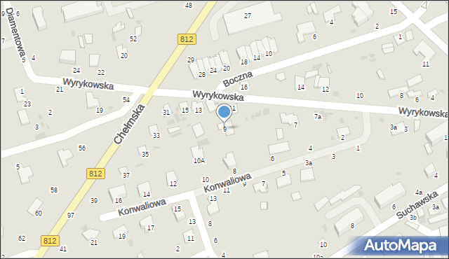 Włodawa, Wyrykowska, 9, mapa Włodawa