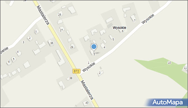 Wola Baranowska, Wysokie, 3, mapa Wola Baranowska
