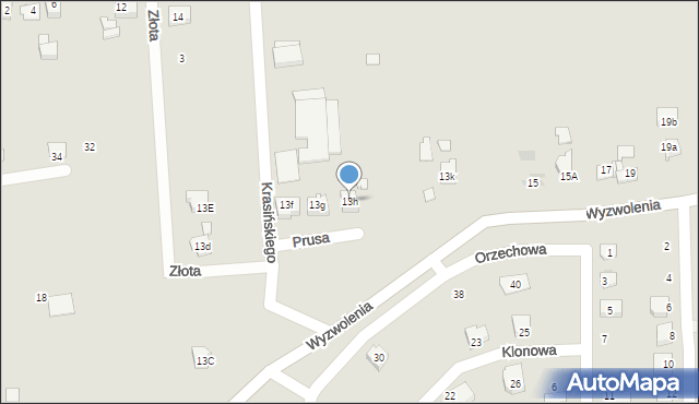 Wolbrom, Wyzwolenia, 13h, mapa Wolbrom