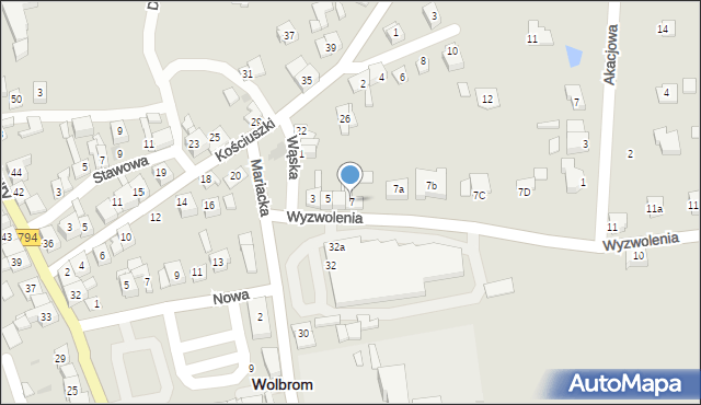 Wolbrom, Wyzwolenia, 7, mapa Wolbrom