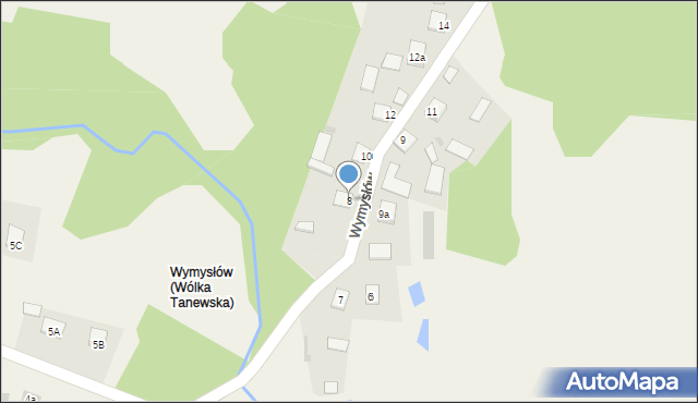 Wólka Tanewska, Wymysłów, 8, mapa Wólka Tanewska