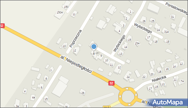 Wolsztyn, Wybickiego Józefa, gen., 8, mapa Wolsztyn