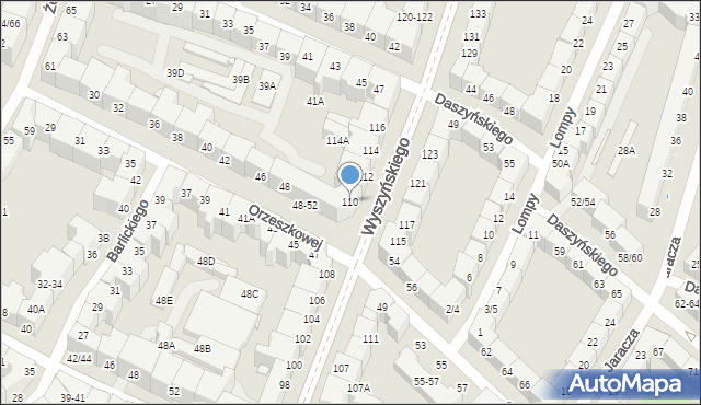 Wrocław, Wyszyńskiego Stefana, ks. kard., 110, mapa Wrocławia