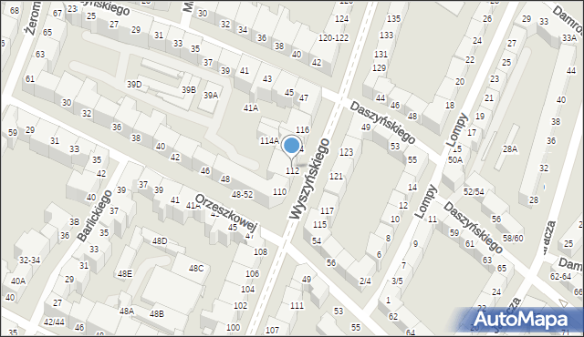 Wrocław, Wyszyńskiego Stefana, ks. kard., 112, mapa Wrocławia