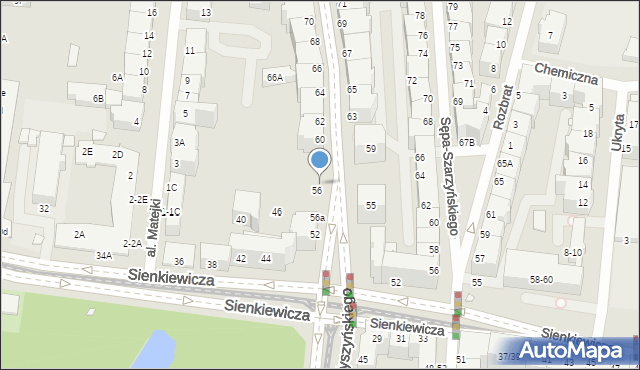 Wrocław, Wyszyńskiego Stefana, ks. kard., 56c, mapa Wrocławia