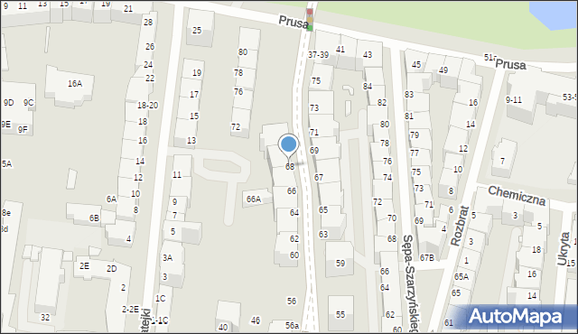 Wrocław, Wyszyńskiego Stefana, ks. kard., 68, mapa Wrocławia