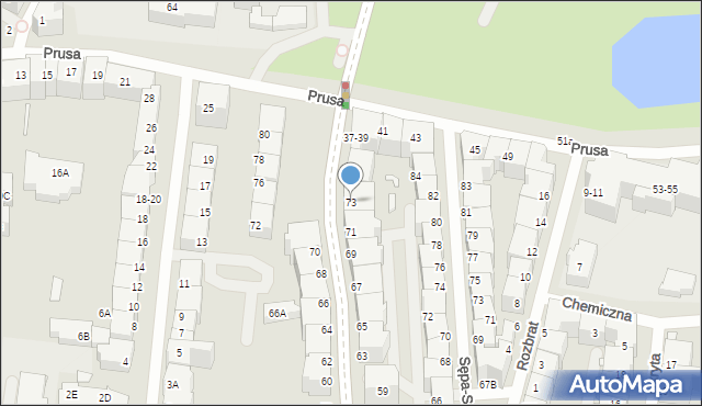 Wrocław, Wyszyńskiego Stefana, ks. kard., 73, mapa Wrocławia