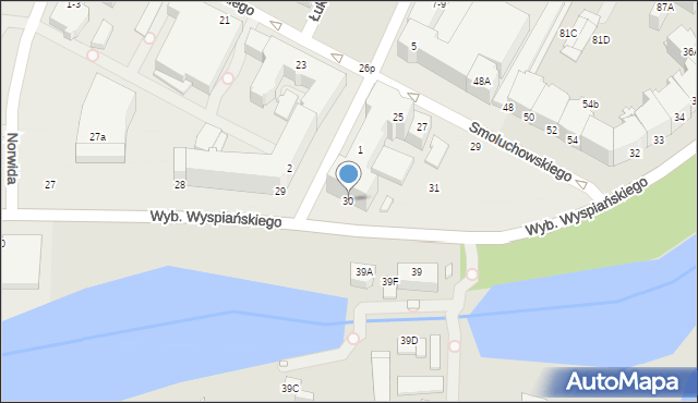 Wrocław, Wybrzeże Stanisława Wyspiańskiego, 30, mapa Wrocławia