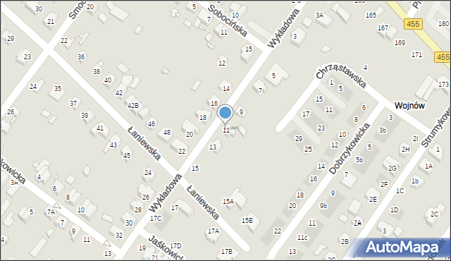 Wrocław, Wykładowa, 11, mapa Wrocławia