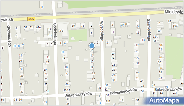 Wrocław, Wysockiego Piotra, 9, mapa Wrocławia