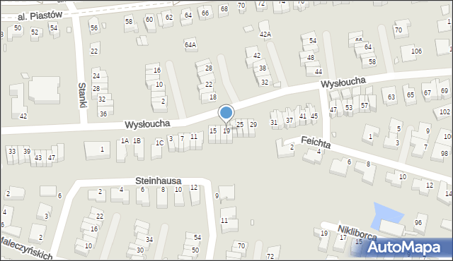 Wrocław, Wysłoucha Seweryna, 19, mapa Wrocławia