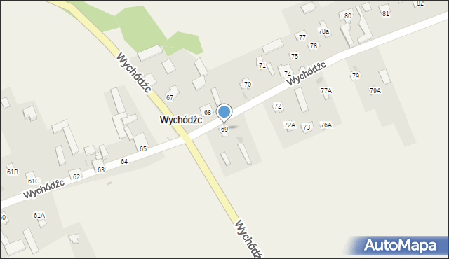 Wychódźc, Wychódźc, 69, mapa Wychódźc