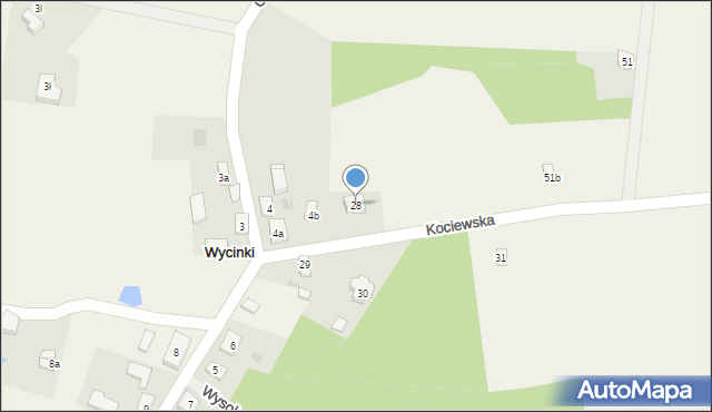 Wycinki, Wycinki, 28, mapa Wycinki