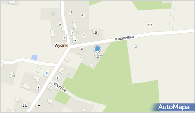 Wycinki, Wycinki, 30, mapa Wycinki