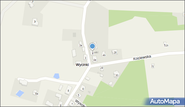 Wycinki, Wycinki, 4, mapa Wycinki