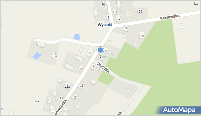 Wycinki, Wycinki, 5, mapa Wycinki