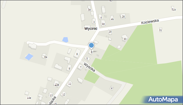 Wycinki, Wycinki, 6, mapa Wycinki