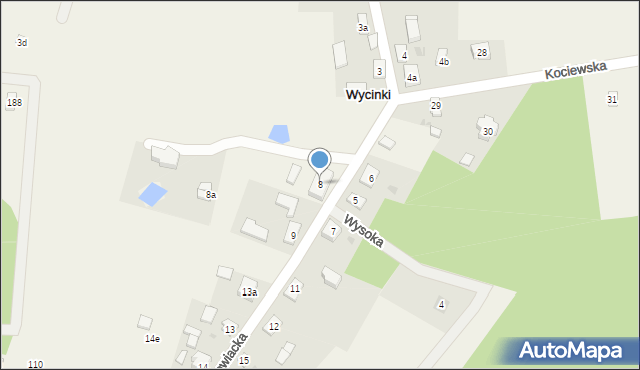 Wycinki, Wycinki, 8, mapa Wycinki