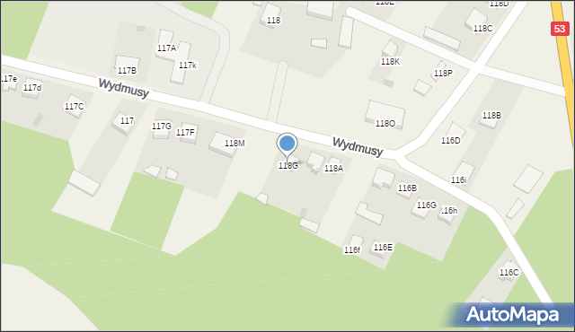 Wydmusy, Wydmusy, 118G, mapa Wydmusy