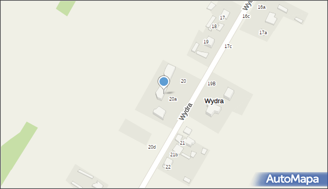 Wydra, Wydra, 20c, mapa Wydra