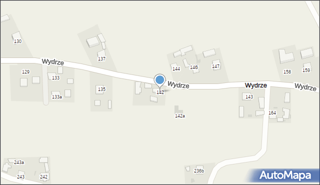 Wydrze, Wydrze, 142, mapa Wydrze