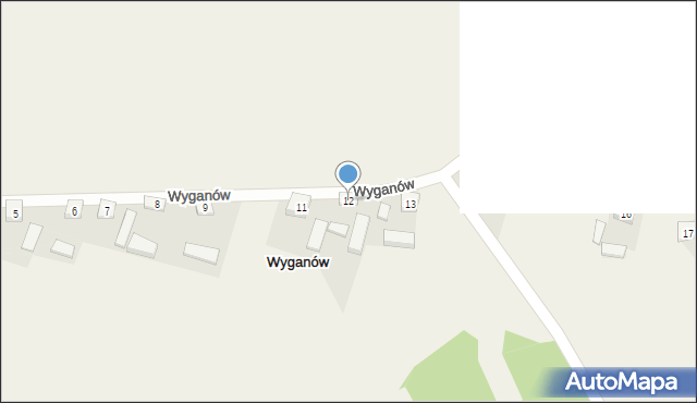 Wyganów, Wyganów, 12, mapa Wyganów