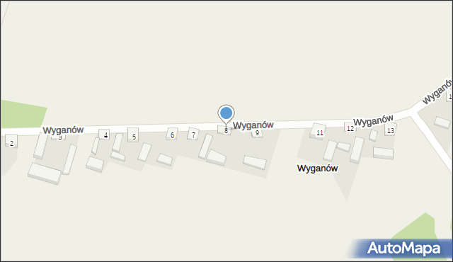 Wyganów, Wyganów, 8, mapa Wyganów