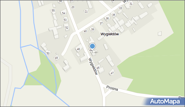 Wygiełdów, Wygiełdów, 43, mapa Wygiełdów