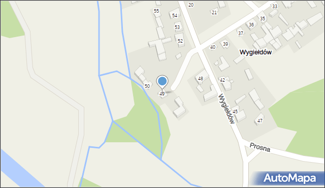 Wygiełdów, Wygiełdów, 49, mapa Wygiełdów