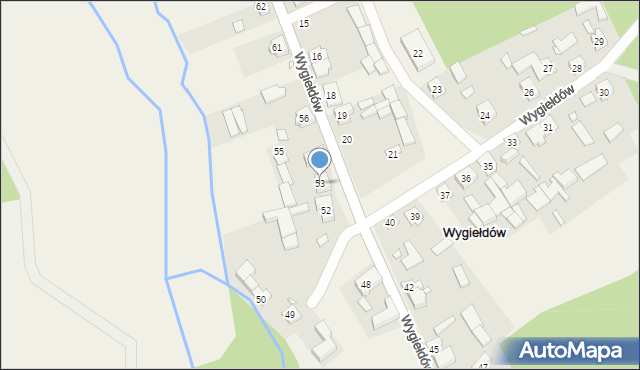 Wygiełdów, Wygiełdów, 53, mapa Wygiełdów