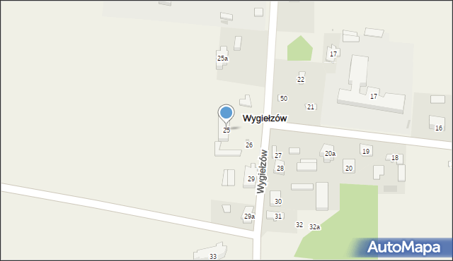 Wygiełzów, Wygiełzów, 25, mapa Wygiełzów