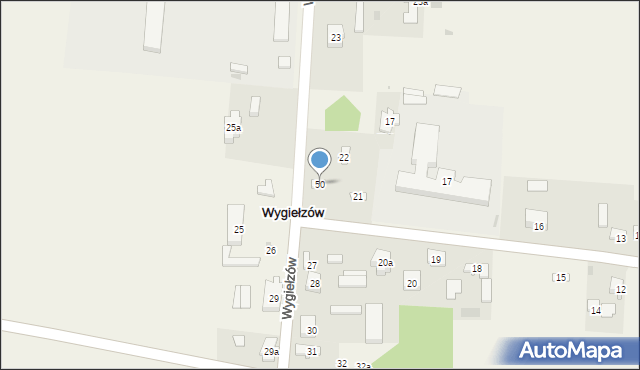 Wygiełzów, Wygiełzów, 50, mapa Wygiełzów