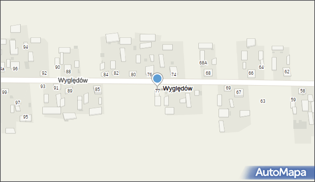 Wyględów, Wyględów, 77, mapa Wyględów