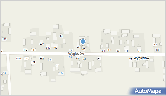 Wyględów, Wyględów, 92a, mapa Wyględów