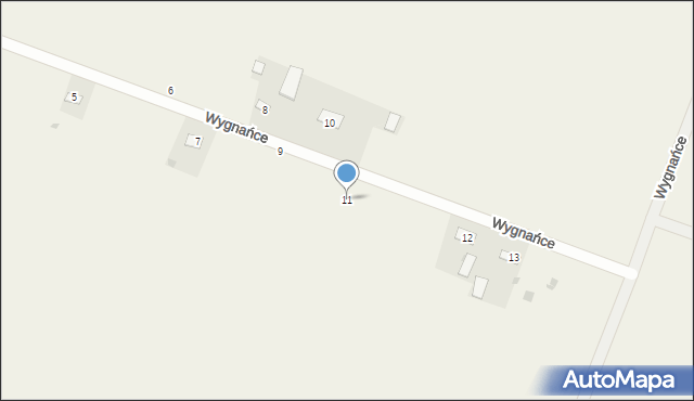 Wygnańce, Wygnańce, 11, mapa Wygnańce