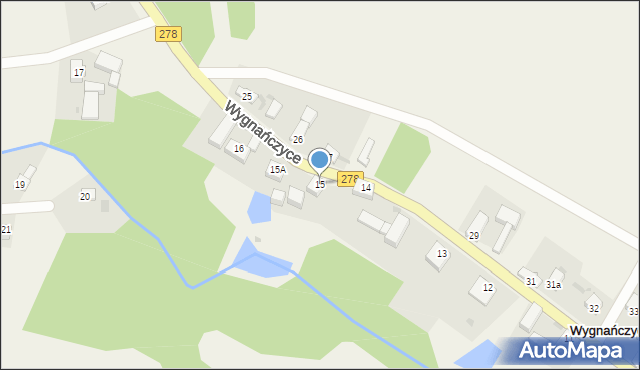 Wygnańczyce, Wygnańczyce, 15, mapa Wygnańczyce