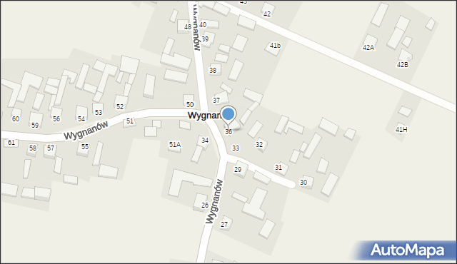 Wygnanów, Wygnanów, 36, mapa Wygnanów