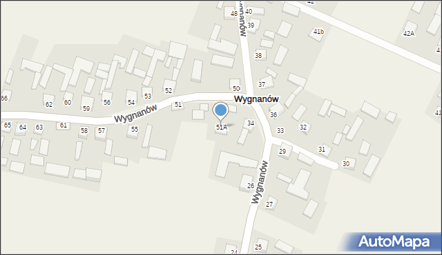 Wygnanów, Wygnanów, 51A, mapa Wygnanów