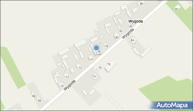 Wygoda, Wygoda, 78A, mapa Wygoda